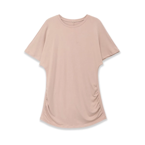 Women Slim Fit Two Piece Set Short Sleeve Round Neck Ruched T-Shirt And Asymmetric Layered Ruffle Skirt Summer Skirt Suit