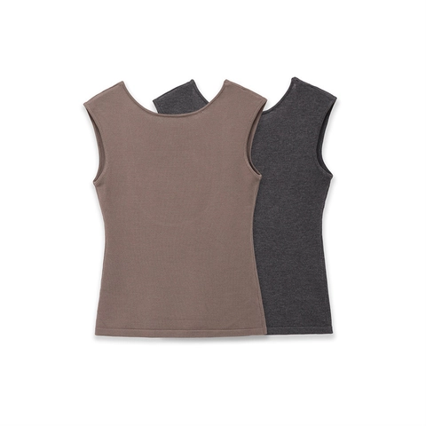 Damen Casual Ärmelloses Strickoberteil Und Midi Rock Outfits Gerippt Einfarbig Schlanke Passform Raffinierte Streetwear Loungewear Kleidung