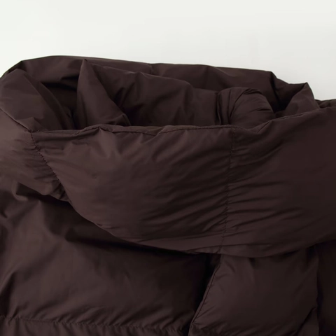 Women Winter Hooded Puffer Jacket With Detachable Scarf Short Quilted Padded Cotton Coat Chocolate Brown Streetwear Outerwear