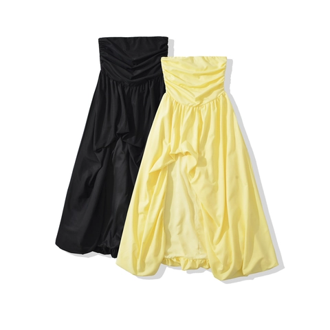 Vestido Maxi Sin Tirantes para Mujer Sexy Espalda Descubierta Cordones Abertura Dobladillo Color Sólido Verano Fiesta Vacaciones Largo