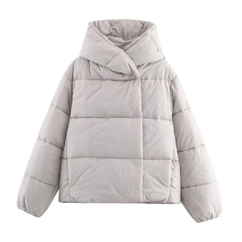 Chaqueta Acolchada Casual con Capucha para Mujer Impermeable Color Sólido Oversize Acolchada Invierno Cálido Abrigo Grueso Ropa de Abrigo