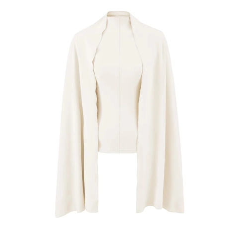 Women Stand Collar Long Sleeve Base Top And Shawl Set Slim Fit Suede Touch Solid Color Casual Chic Two Piece Outfit