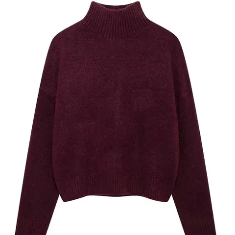 Women High Neck Solid Color Knit Pullover Sweater Loose Drop Shoulder Ribbed Cuff Long Sleeve Winter Autumn Warm Top