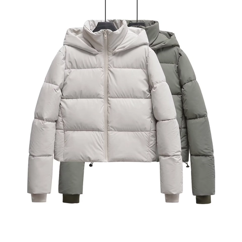 Veste Matelassée Femme Décontractée À Capuche Courte Coupe-vent Surpiquée Streetwear Manteau D'Hiver Chaud Pour Femme