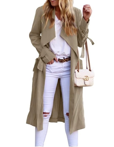Polyester Langer Trenchcoat Damen Leicht Sonnenschutz Strickjacke Eleganter Patchwork Top Langarm Oberbekleidung