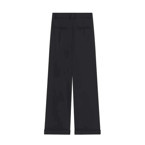 Damen Mode Asymmetrische Hohe Taille Weite Hose Einfarbig Büro Dame Pendeln Elegante Gerade Hose Für Damen