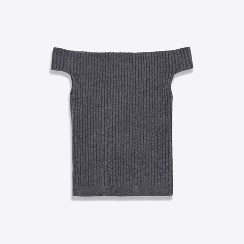 Women Off Shoulder Ribbed Knit Top Slim Fit Sleeveless Solid Color Elegant Commuter Style Pullover Summer Knitwear Vest
