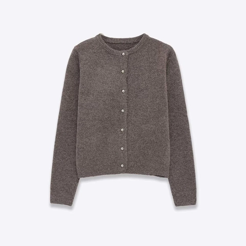 Dames Vintage Gebreid Vest met Ronde Hals Effen Kleur Lange Mouwen Sweater Top Casual Zachte Breigoed