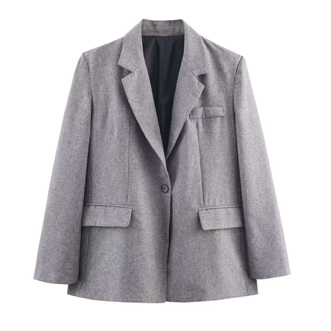 Dames Office OL Visgraat Blazer Met Schoudervulling En Geplooide Midi-rok Met Riem Elegant Grijs Herfst Winter Pak