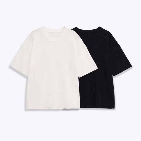 Camiseta de Punto de Manga Corta con Cuello Redondo Minimalista de Verano para Mujer Top de Punto de Poliéster con Hombros Caídos