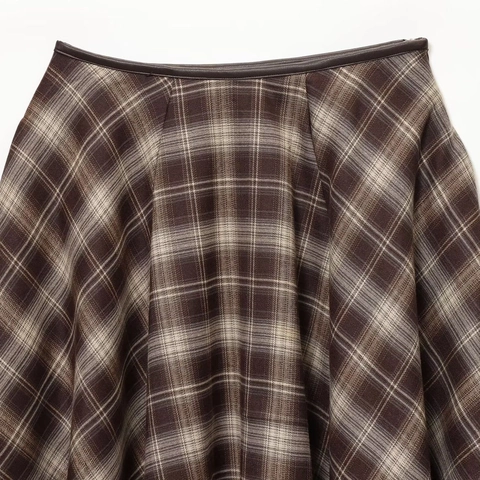 Gonna Midi Vintage a Quadri da Donna a Vita Alta a Linea Amia Elegante Gonna a Quadri Marrone Casual per Autunno Inverno Primavera