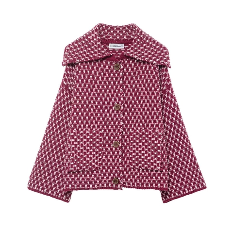 Cardigan en Maille Plaid Vintage pour Femmes Revers Ample Manches Longues Pull à Boutons Haut Décontracté Chaud Automne