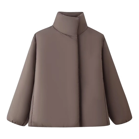 Giacca da Donna Invernale Casual Collo Alto in Cotone Calda Lunghezza Media Giubbotto Imbottito per Uso Quotidiano