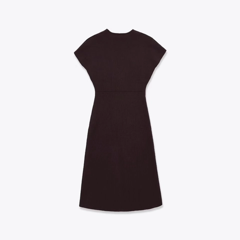 Women Casual Solid Color Ribbed Knit Sleeveless Midi Dress Round Neck Slim Fit Bodycon Summer Fashion Clothing