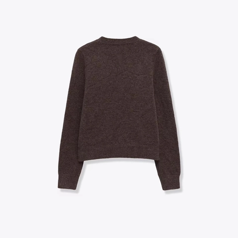 Women Casual Round Neck Long Sleeve Knitted Cardigan Sweater Solid Color Button Up Jacket With Pockets Warm Polyester Top