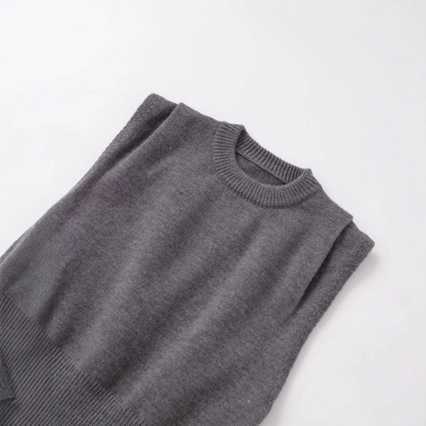 Damen Casual Strickweste Ärmellos Rundhals Pullover Top Mit Rippenstrick Einfarbig Schlanke Passform Herbst Winter Strickwaren