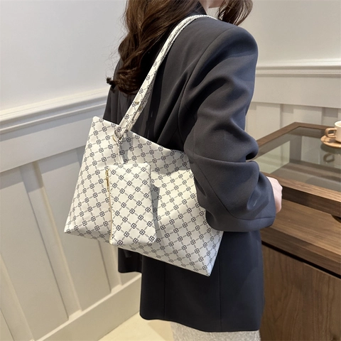Sac À Main Vintage Pour Femme Et Sac Bandoulière Et Porte-Monnaie Cuir PU Imprimé Monogramme Motif Géométrique Élégant Quotidien