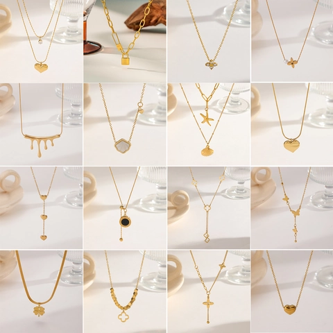 Collana di Lusso in Acciaio al Titanio per Donna Elegante Collana con Ciondolo in Strass e Perla Artificiale Gioielli Minimalisti alla Moda Regalo Non Sbiadisce