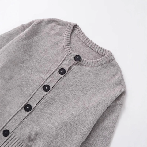 Damen Casual Strickjacke Pullover Einfarbig Geknöpft Rundhalsausschnitt Langarm Weich Gerippt Lockerer Mantel