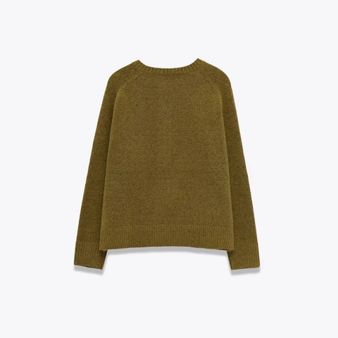 Damen Lockerer Strickpullover Langarm Henley Rundhalsausschnitt Knopf Vorne Raglanärmel Rippstrick Einfarbig Casual Pullover