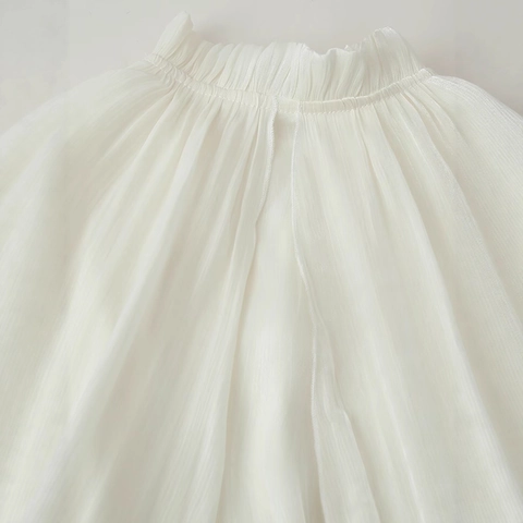 Elegant White Pleated Maxi Dress With Ruffle Neck Tie Sleeveless Tiered A-Line Evening Party Dress For Women