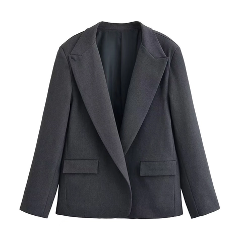 Ensemble Tailleur Professionnel Femme Veste Blazer à Revers et Pantalon Large à Rayures Taille Haute Bureau Élégant