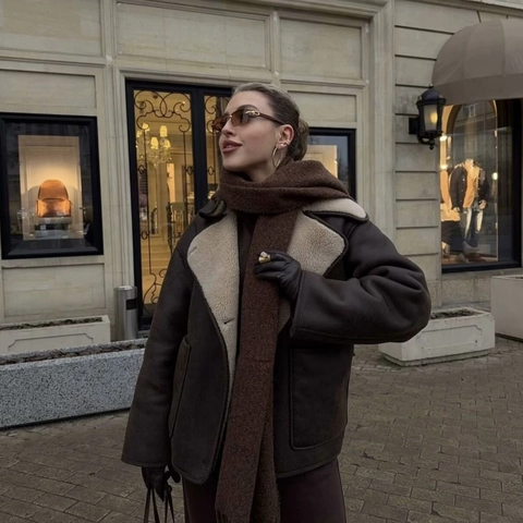 Dames Retro Suèdine Lammy Coat Sherpa Gevoerd Warm Revers Knoopsluiting Bovenkleding Met Zakken Voor Herfst Winter Casual