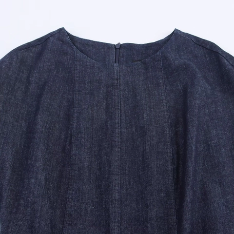 Women Elegant Denim Maxi Dress Sleeveless Round Neck Slim Fit A-Line Long Dress With Belt Vintage Dark Blue Summer Dress