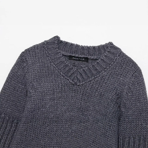 Dames V-hals Korte Mouw Gebreide Trui Pullover Casual Effen Kleur Streetwear Dik Geribbelde Korte Gebreide Top Grijs