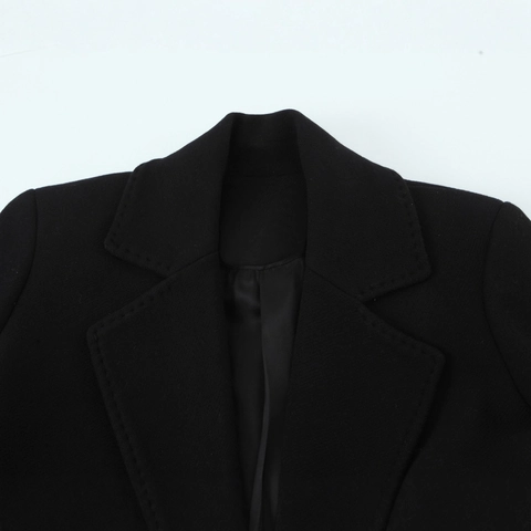 Damen Eleganter Reverskragen Langer Wollmantel Mit Gürtel Schmale Passform Schwarz Wintermantel Streetwear Mode Trenchcoat