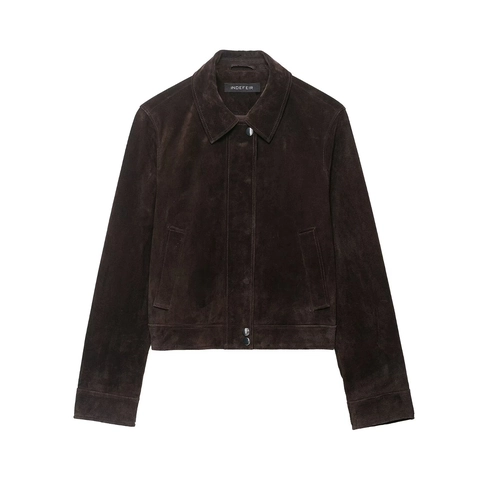 Women's Casual Faux Suede Jacket Dark Brown Lapel Long Sleeve Short Coat Elegant Solid Color Fall Outerwear For Women