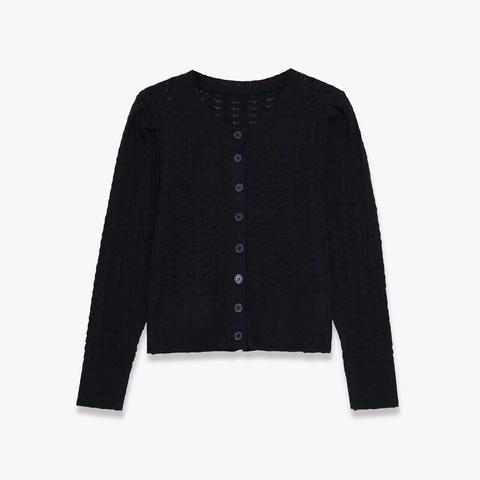 Cardigan en Tricot pour Femme Col Rond Manches Longues Mélange de Laine d'Alpaga Couleur Unie Boutonnage Simple Sweaters