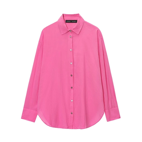 Dames Elegante Lange Mouwen Overhemd Met Knopen Geplooid Effen Kleur Blouse Casual Kantoor Woon-werkverkeer Polokraag Top