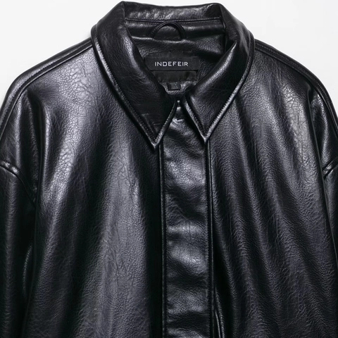 Veste Aviateur en Similicuir Rétro pour Femmes Crop PU Zippée Bombardier Avec Poches à Rabat Col à Revers Manches Longues