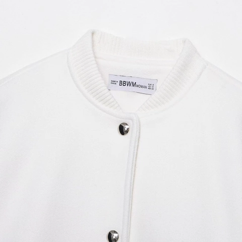 Women's Minimalist Soft Bomber Jacket Solid Color Baseball Collar Single Breasted Coat With Silver Metal Buttons Spring Autumn Outerwear