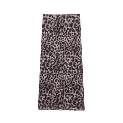 Gonna Midi da Donna Sexy con Stampa Leopardata in Mesh a Vita Alta Gonna a Trapezio con Motivo Animale Elegante per Feste