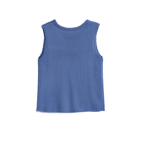 Women's Casual Sleeveless Knit Vest Top Asymmetric Solid Color Round Neck Polyester Knitwear For Street Style Date