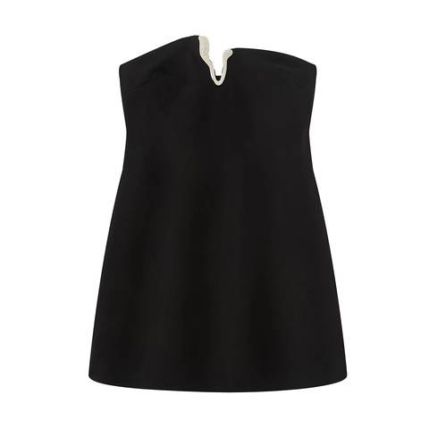 Women Sleeveless Rhinestone V-Neck Bodycon Dress Elegant Off Shoulder Slim Fit Back Zipper A-Line Mini Party Dress