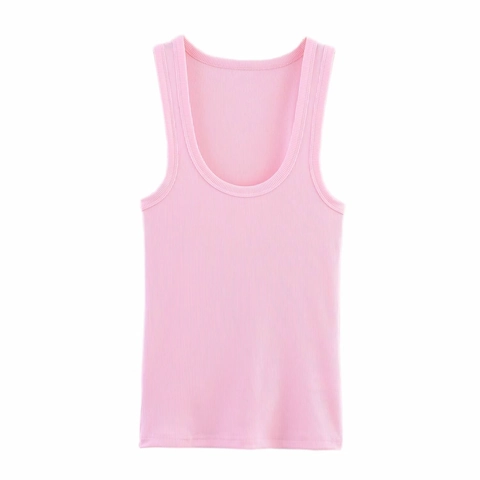 Women's Casual Ribbed Knit Tank Top Slim Fit U-Neck Sleeveless Basic Solid Color Summer Vest Top For Ladies