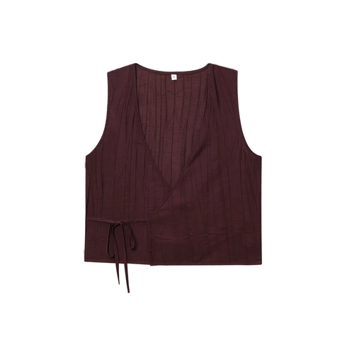 Conjunto de Dos Piezas de Falda para Mujer Chaleco Sin Mangas con Cuello en V y Falda Maxi Plisada Atuendo Casual