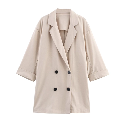 Damen Casual Zweireihiger Blazer Oder Gerade Hose Mit Elastischem Bund OL Professioneller Anzug Einzelteile Einfarbig Oberteil Hose
