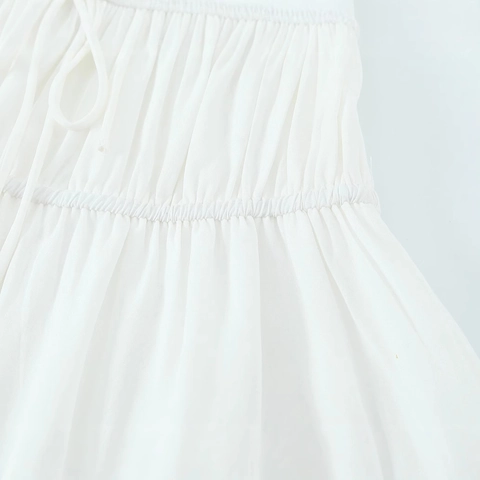 Französischer Stil Weißes Midikleid Smoktaille Puffärmel Herz-Ausschnitt Retro Urlaub A-Linie Kleid Für Damen Casual Sommer Mode