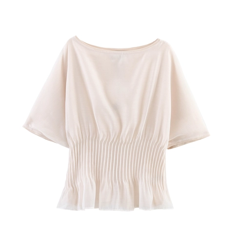 Women Off Shoulder Elastic Waist Peplum Top Ruffle Short Sleeve Chiffon Blouse Elegant Sexy Solid Color Shirt Summer