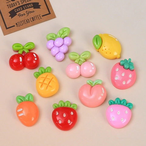 Ciondoli in Resina di Frutta di Simulazione Lucida per Gioielli Fai da Te Decorazione Custodia Telefono Scrapbooking Cabochon