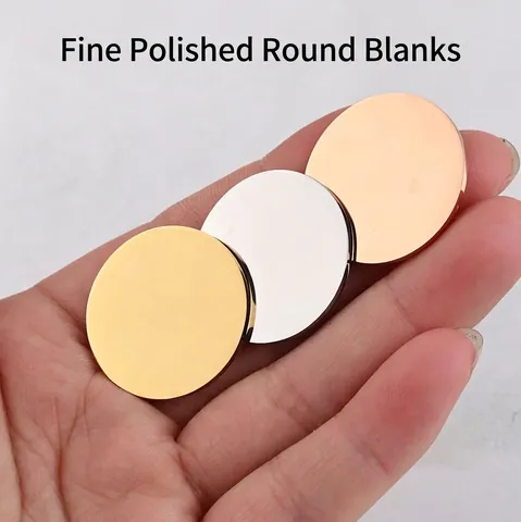 Colgantes De Disco Redondo En Blanco De Acero Inoxidable Sin Agujero Pulido Espejo Círculo Plano Para Joyería DIY
