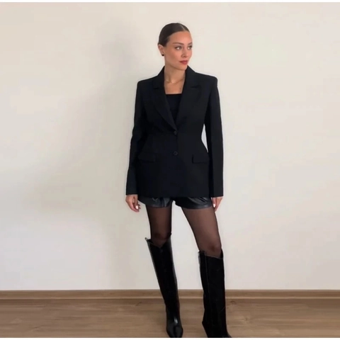 Damen Eleganter Slim Fit Blazer Reverskragen Einreihig Business Office Anzugjacke Schulterpolster Oberbekleidung