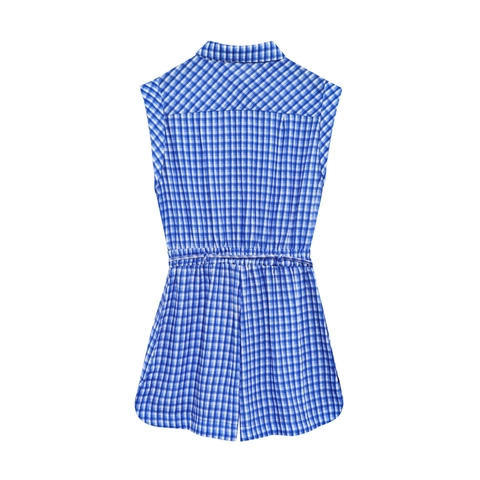 Pagliaccetto a Quadretti Senza Maniche Estivo da Donna Casual in Cotone Lino Revers Vita con Coulisse Pantaloncini Tuta