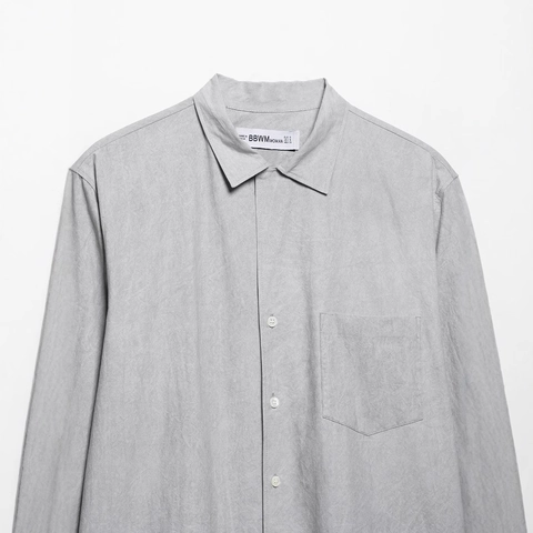 Vrouwen Elegante Lange Mouwen Button Down Blouse Shirt Losse Pasvorm Revers Polokraag Effen Grijs Casual Werk Tops Met Zak