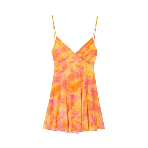 Abito Mini da Donna Sexy con Spalline Sottili Estivo Scollo a V Schiena Scoperta Stringato Vacanza Mare Leopardato Floreale