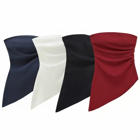 Top a Tubo Senza Spalline con Increspature da Donna Orlo Asimmetrico Tinta Unita Streetwear Festa Sexy Vestibilità Slim Poliestere Senza Maniche